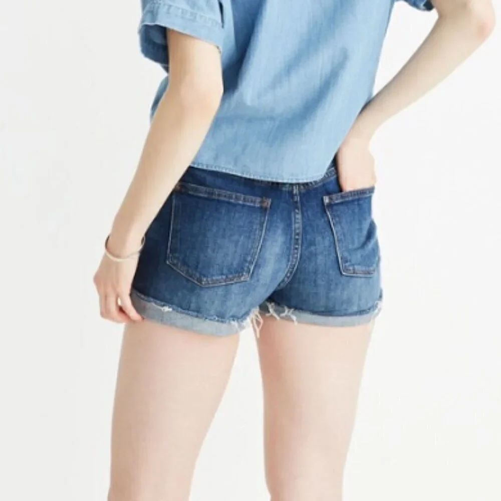 Madewell High-Rise Denim Shorts in Glenoaks Wash: Cutoff Edition, Size 28
